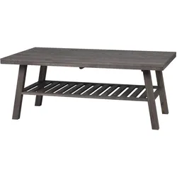 Couchtisch Brooklyn aus massiver Eiche, skandinavischer Stil, dunkelbraun, 130x75x52 cm