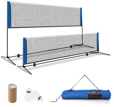 Costway 10/14 Feet Adjustable Badminton Net Stand with Portable Carry Bag-10 Feet