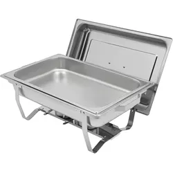 Chafing Dish / Speisenwärmer für rechteckiges Buffet 7L aus Edelstahl