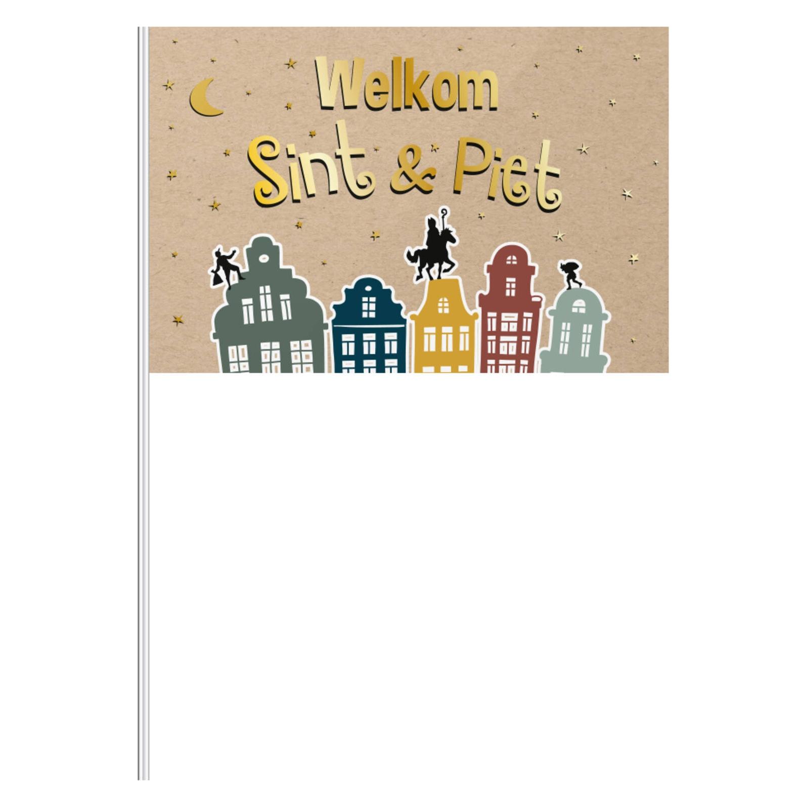 Folat Wehende Flagge "Welcome Sint & Piet" - 30x20cm (1 Stk.) (65696)