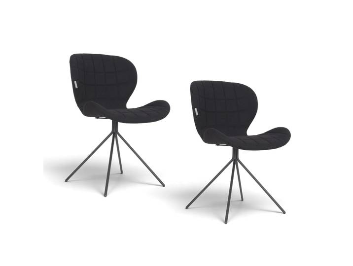 Omg Zuiver Chair - Set of 2 Black, New - Robust & stylish