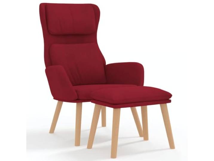 Fisinber Relaxsessel mit Fußhocker Samt Polstersessel Weinrot 2er-Set Ergonomische Ruhezone für Ihr Schlafzimmer mit weich gepolsterter Beinablage und stabiler Metall-Holz-Konstruktion.