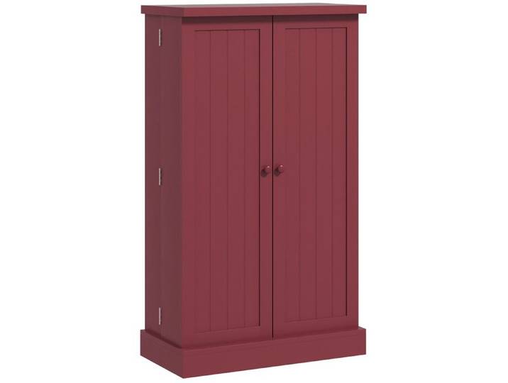 LIA Armoire meuble de cuisine garde-manger 2 portes avec 5 étagères et 12 porte-épices - 60 x 30 x 104 cm - rouge