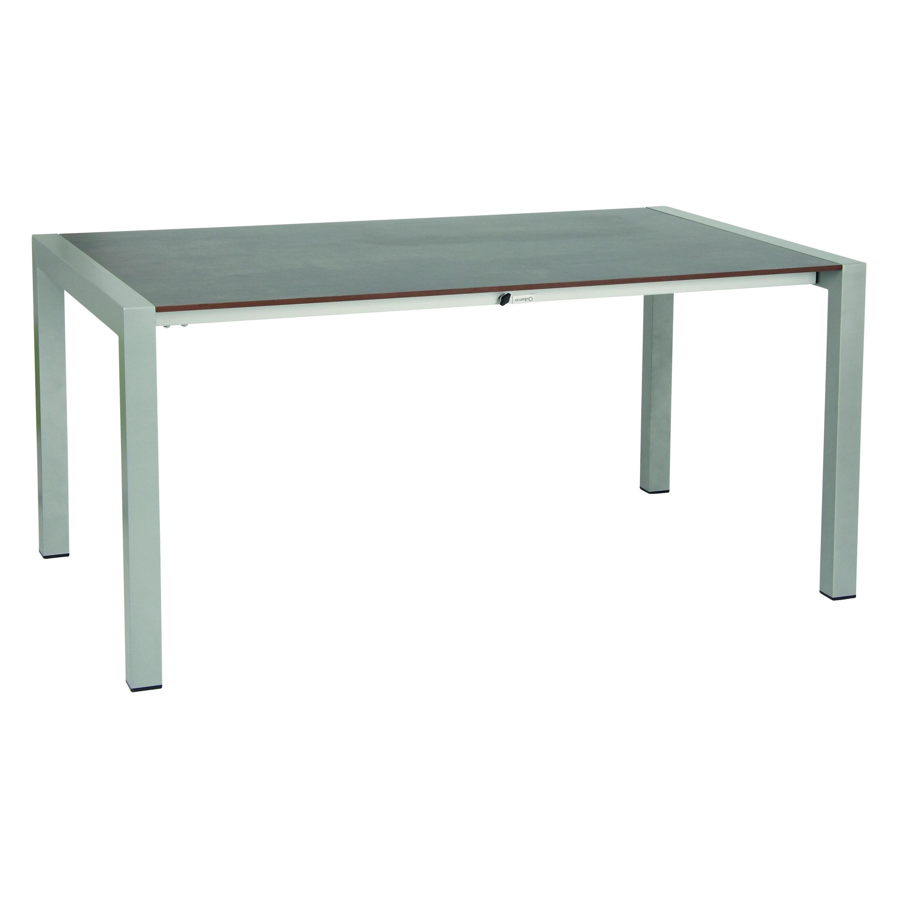 Acamp Set 6x URBAN Klappsessel platin-graphit + 1x EXTENSIO Ausziehtisch 160+60x98cm platin-cemento (500746)