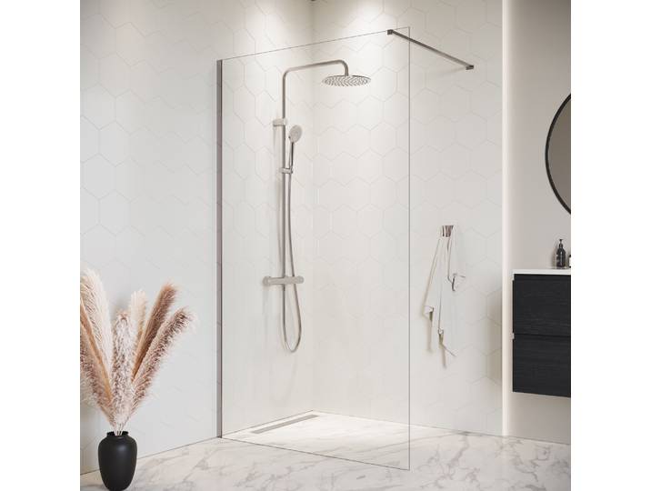 Duschwand Florida 100 x 200cm Glas Duschabtrennung Chrom - Walk-In Dusche Nano Duschtrennwand