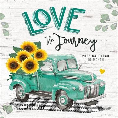 Love the Journey 2026 12 X 24 Inch (Hanging) Monthly Square Wall Calendar Featuring the Artwork of Jo Moulton Plastic-Free