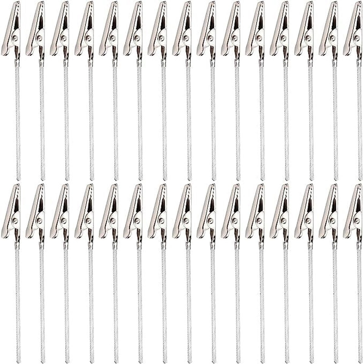 MTTproducts Set van 50 metalen fotohouders en memohouders met clip, Lengte: 10 cm