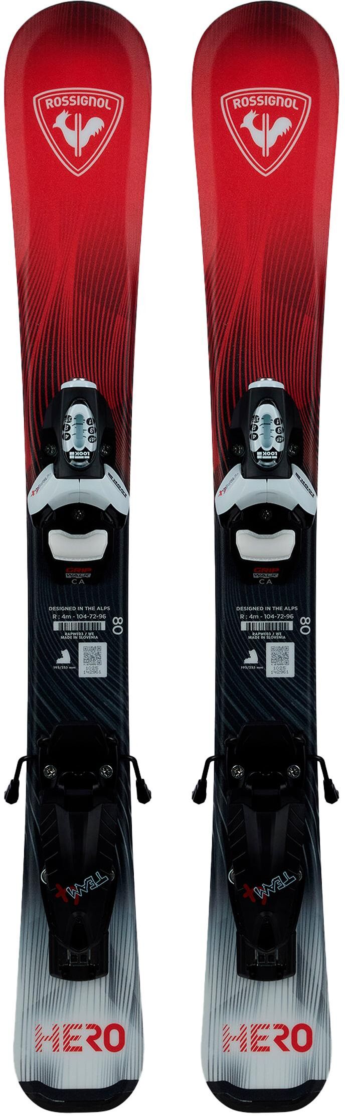 Rossignol  - Pack Ski Hero Kid - 80 + Team 4 Gw B76 Black - Ski