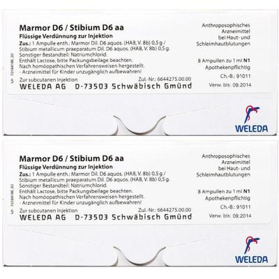 Marmor D 6/Stibium 6 aa Ampullen 2x 2x8x1 ml