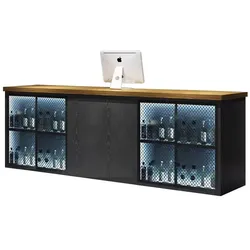 Empfangstresen, Kassentheke, Bartheke, Eisennetz-Design, geeignet für Restaurants und Bars 180×60×110cm【TWHP 180】