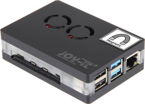 Joy-it RB-CaseP4+03 SBC-Gehäuse Passend für (Entwicklungskits): Raspberry Pi inkl. aktiven Kühler, mit Magnetverschluss