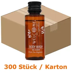 Hotel Duschgel Welcome Signature Body Wash 300 x 30ml Flacon mit Gingko, für Großverbraucher wie Hotels oder Pensionen