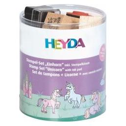 Heyda Set mit 15 Stempeln und einem Einhorn-Kissen (204888439)