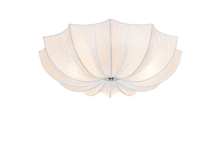 Plafonnier design blanc en soie 52 cm 3 lumières - Plu