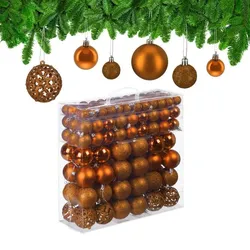 Relaxdays Weihnachtskugeln im 150er Set Orange,Silber