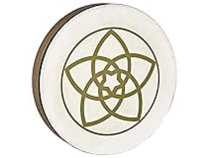 Sonic Energy Hand Drum 16 pouces – Dessin de la fleur de Venus – frame drum en bois pour la méditation, le voyage sonore et la percussion – instrument chamanique en peau de chèvre (HD16WB-VF)
