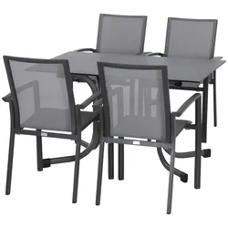 Gartengarnitur Velia 5-tlg. Metall/Textil