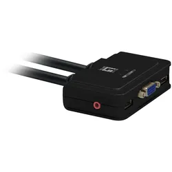 LevelOne KVM-0223 2-Port USB VGA Cable KVM Switch, audio support