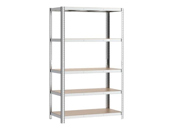Wiltec Étagère zinguée Charges lourdes 120x60x204cm Emboîtable 5 niveaux 200kg/niveau Atelier