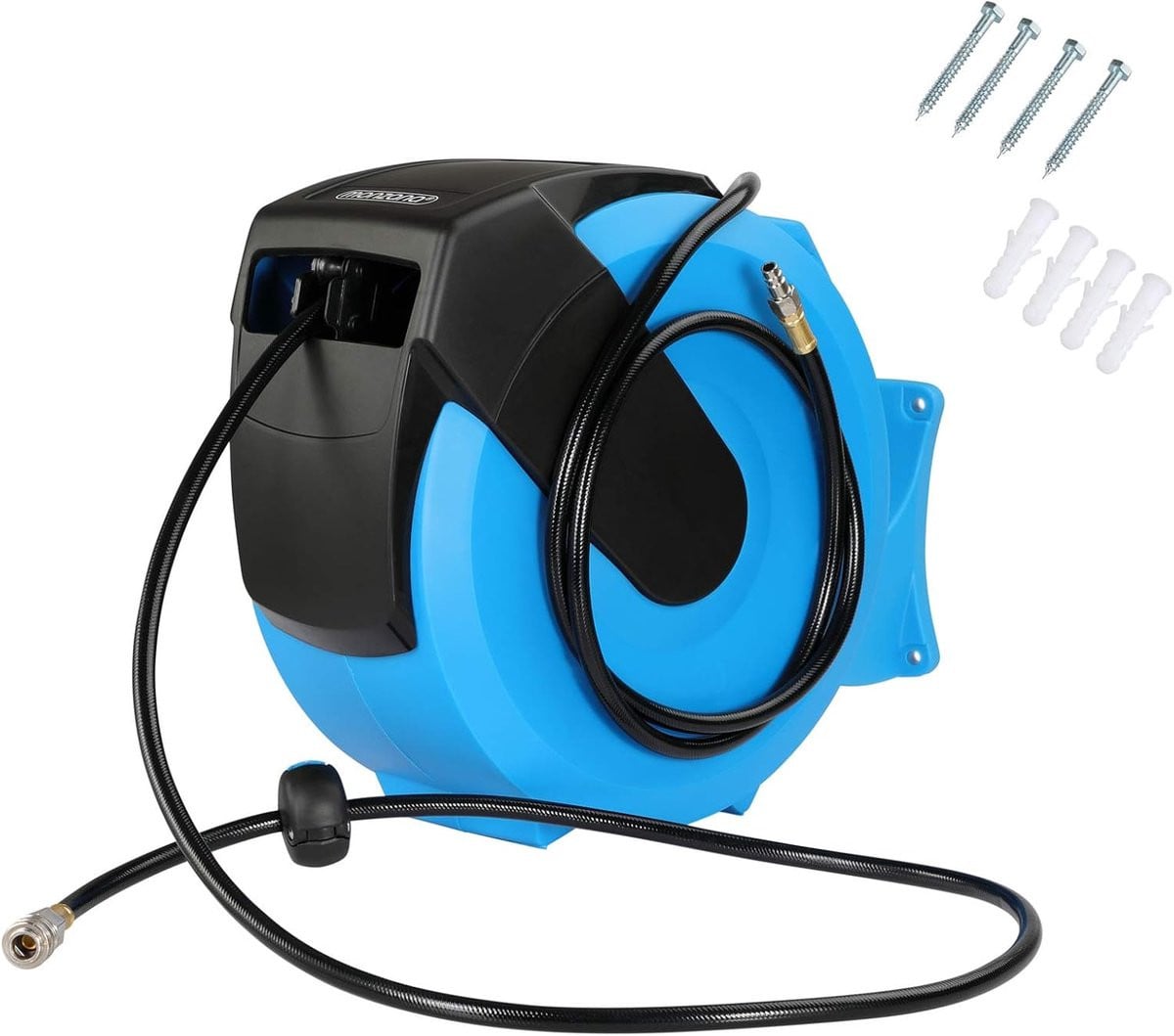 Automatische Slanghaspel Blauw - 30m Persluchtslang Dispenser voor Werkplaats Organisatie