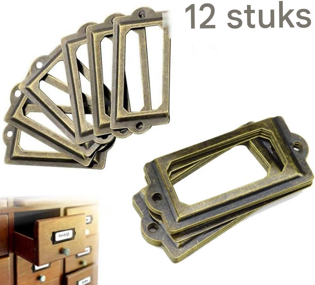 12 stuks antieke koperen meubelgrepen voor ladekasten en meubels