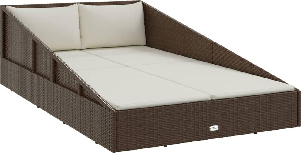 vidaXL Gartenbett Braun 110x200 cm Poly Rattan
