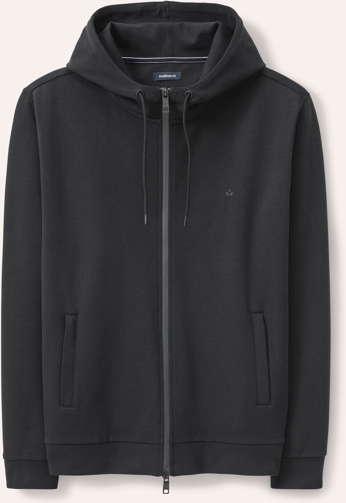 Walbusch Sweatjacke mit Struktur, #noch offen: Größenlauf, Farbe Schwarz, 29, feine Struktur mit 2-Wege-Reißverschluss Herren