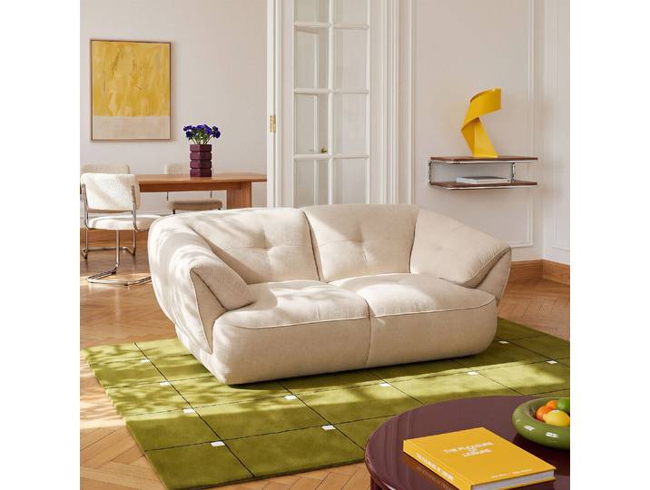 HABITAT - Canapé 2 places en tissu - Crème - Cyriel