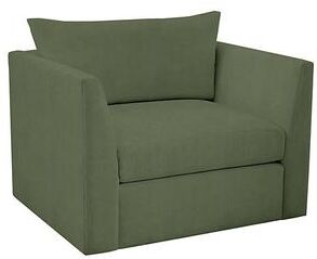Somerset Outdoor Upholstered Swivel Chair - Canvas Fern - Ballard Designs