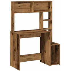 vidaXL Schreibtisch mit Regal Altholz-Optik 100x45x140cm Holzwerkstoff