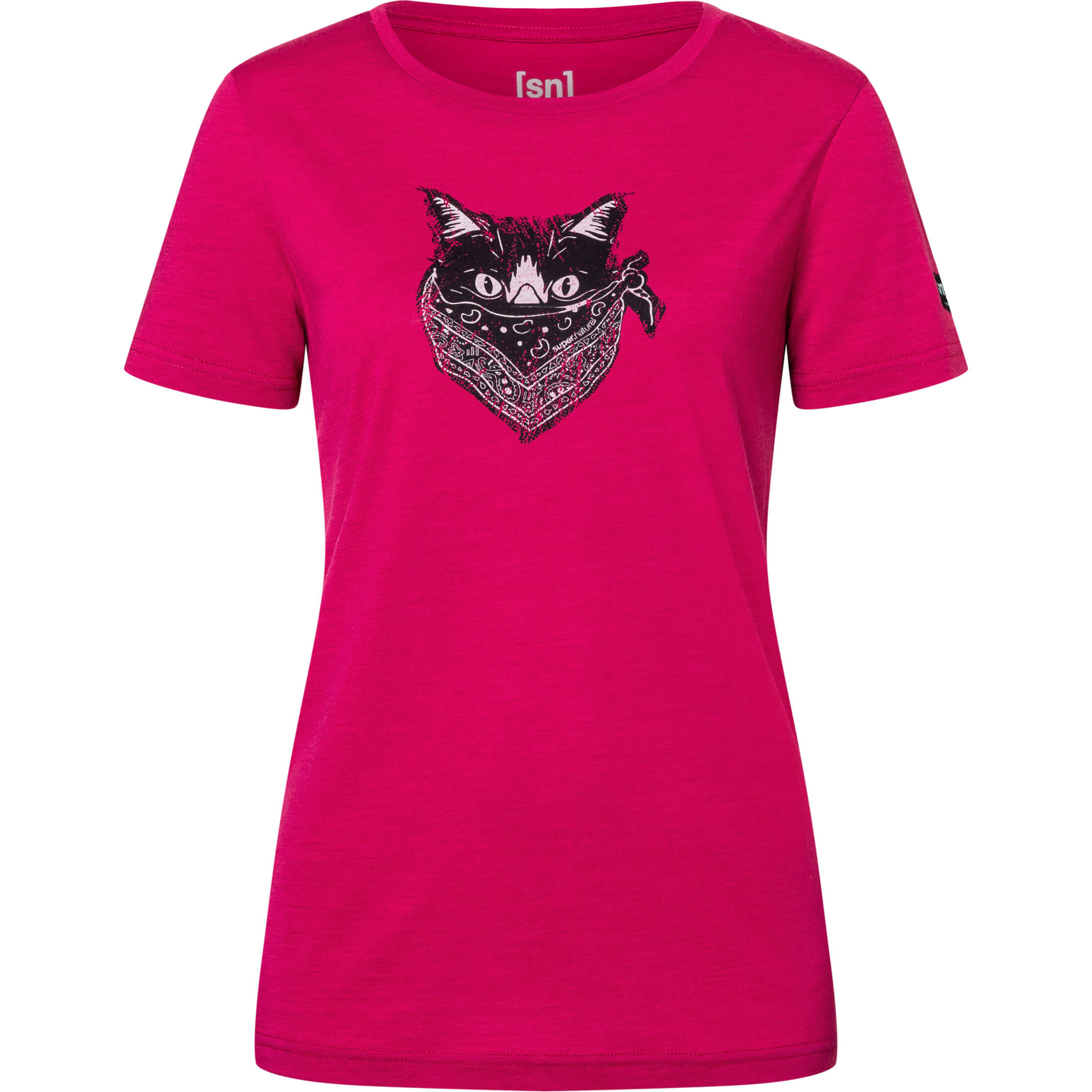 Super.Natural Bandito Cat Damen T-Shirts pink Größe XL Trekking Hautfreundlich Merinowolle