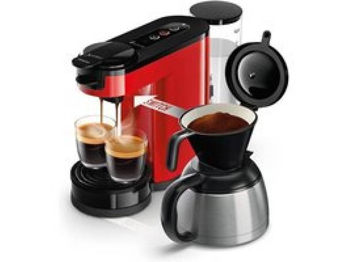 Machine à café filtre - Philips - HD6592/84 - 2 en 1 - Rouge - 1L