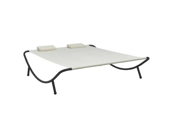 Chaise longue d extérieur Tissu Crème