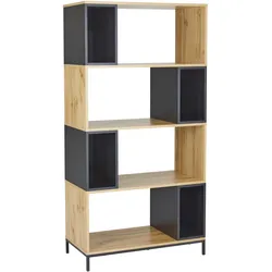 Regal Megy Schwarz/ Eichenfarben MDF