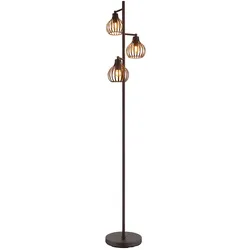 LED Stehleuchte Stehlampe Wohnzimmerlampe Dimmbar Bronze Metall H 161 cm