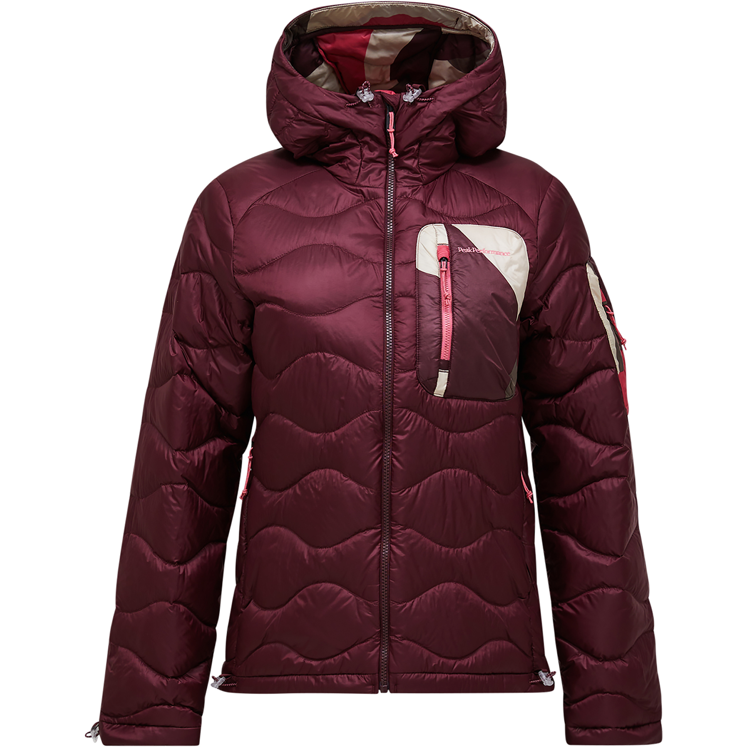 Peak Performance Aop Helium Utility Down Damen Isolationsjacke lila Größe L Trekking Winddicht Wasserabweisend