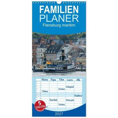 Familienplaner 2027 - Flensburg maritim mit 5 Spalten (Wandkalender, 21 x 45 cm) CALVENDO