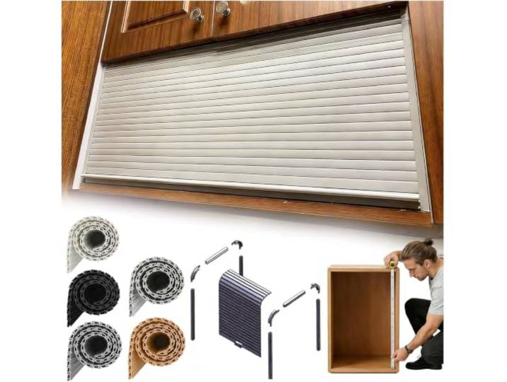 CucCe Faltbare Tür für Küchenschränke Maßgeschneiderte Rolltür for Küchenschrank, Speisekammer, kleine versenkbare Haushaltstüren, wasserdichte(40x120cm/16x47in)