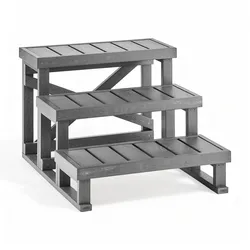 VEVOR Treppe für Whirlpools Wohnmobile 3-stufig mit 70 cm Breiten Stufen, Geeignet für Pools, Wohnmobile, Terrassen und Gärten, Ruschfeste Stufe mit 160 kg Tragkraft, Allwettertauglich