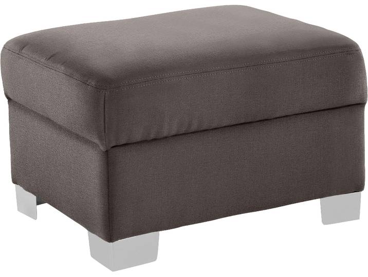 Hocker DOMO COLLECTION Bero , grau (stone), B:67cm H:41cm T:52cm, Struktur fein (100% Polyester);Feinstruktur (100% Polyester);Luxus-Microfaser (100% Polyester), Hocker, Hocker