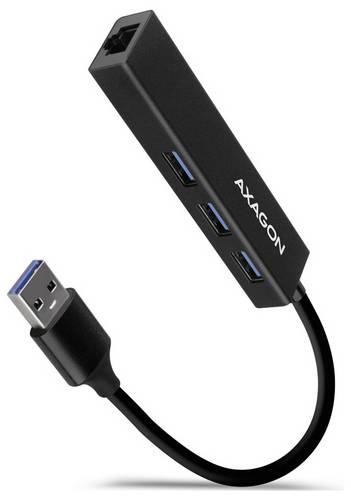 AXAGON HMA-GL3A USB-Hub USB-A (USB 3.2 Gen 1), Kartenleser, RJ45 USB 3.0 5 GBit/s Schwarz