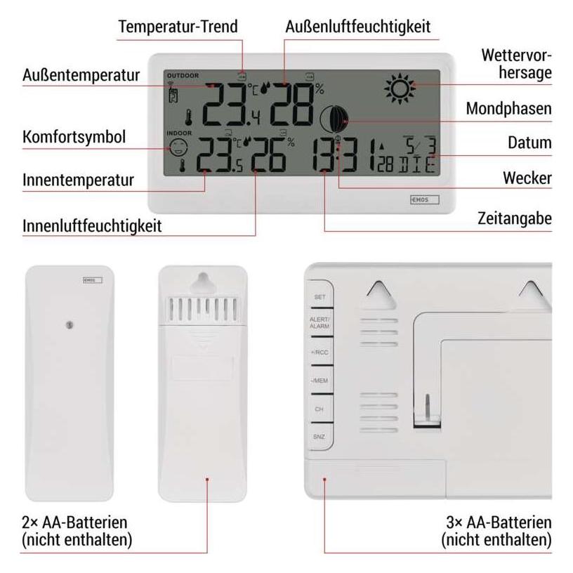Emos Drahtlose Wetterstation E0531 (54445312)