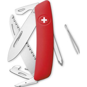 SWIZA Taschenmesser D06, rot, 12 Funktionen, mit Kunststoffgriff & Edelstahl-Zweihandklinge