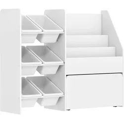 KINDERREGAL Bücherregal mit 6 herausnehmbaren Boxen Ablagen