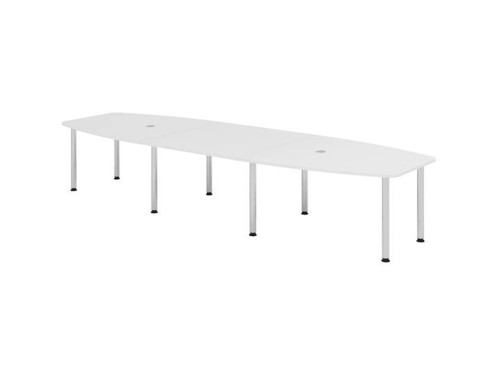Besprechungstisch Office Weiss 400 x 130 cm - Farbe: weiss/Chrome - Besprechungstisch