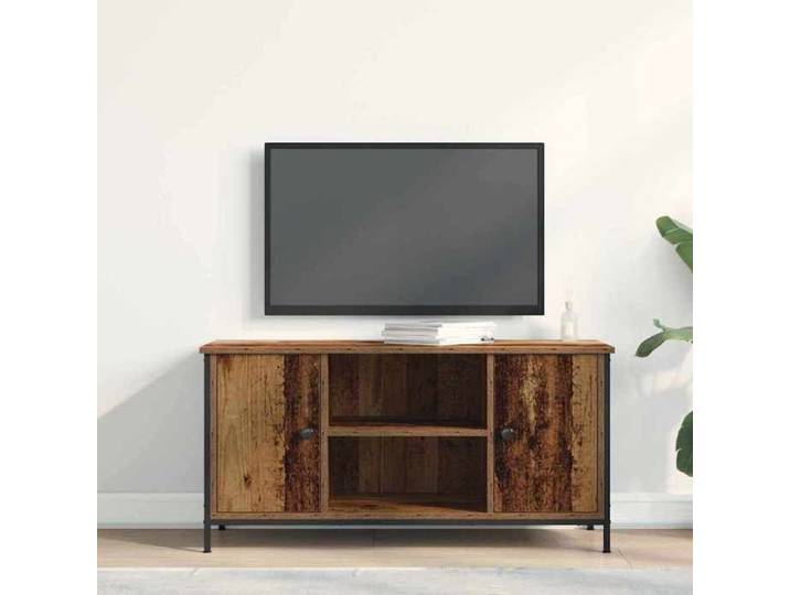 Cabinet TV - Marron - Meuble TV pour Télévision - 1 PC - Bois ancien 100x40x50 cm Bois d'ingénierie T2021