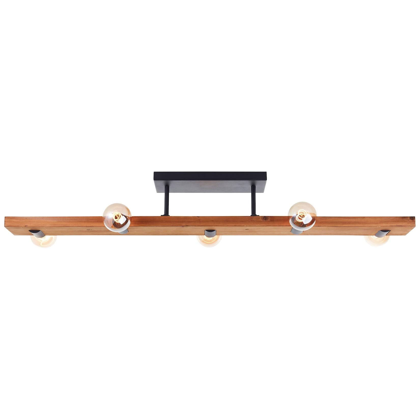Brilliant Deckenleuchte Mertes Deckenlampe, E27, 115 x 12,5 cm, Holz/Metall, braun/schwarz