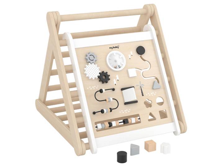 My Baby Lou Motorikspiel, Natur, Schwarz, Weiß, Holz, Kunststoff, Buche, Sperrholz, 62.2x54.7x52.2 cm, unisex, Fsc, EN 71, transportierbar, Spielzeug, Kinderspielzeug, Konstruktionsspielzeug