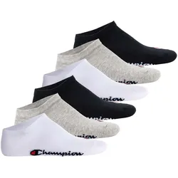 Champion Unisex Sneaker Socken, 6er Pack - Sneaker Socken Basic, Logo Schwarz/Weiß/Grau / EU 39-42