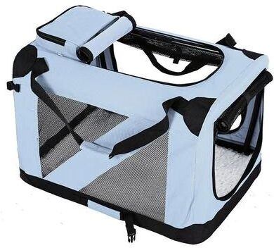 Uplifted Goods Folding Travel Pet Cage Kennel For Dogs And Cats blue ss 40x30x30cm